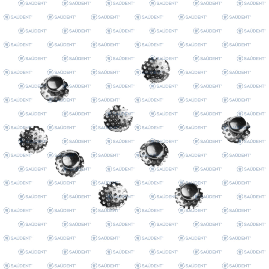 BOTÓN LINGUAL BASE REDONDA PERFORADA METAL 10PZ/PACK