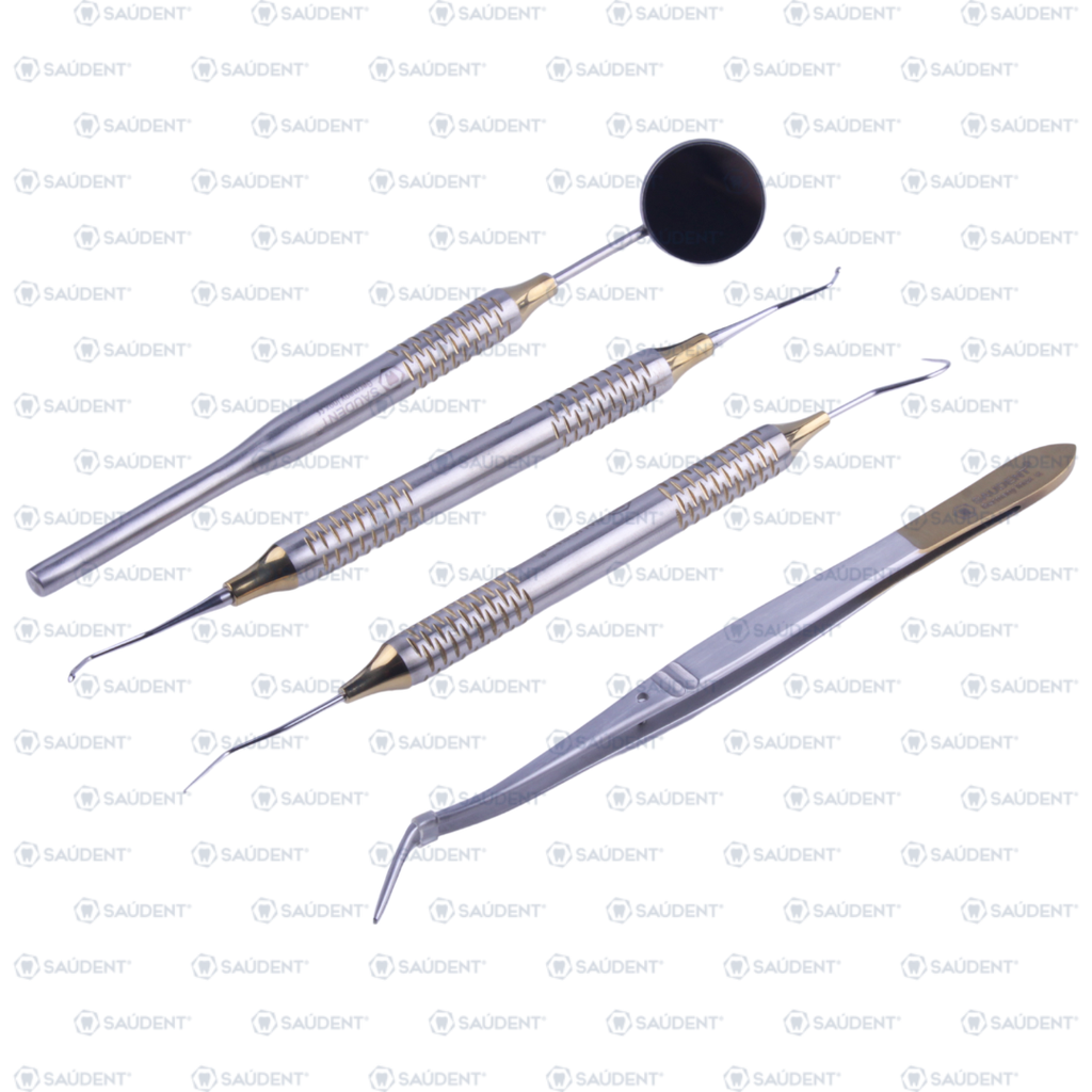 KIT BÁSICO DENTAL PLATA/DORADO 1x4 SAUDENT (4 PZ)