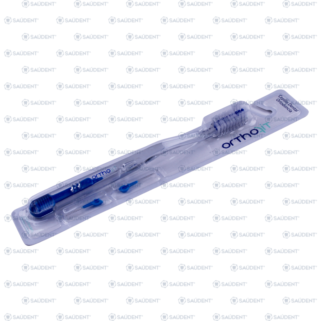 CEPILLO ORTHO FIT TRANSPARENTE-AZUL 1 PZ