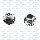 BOTÓN LINGUAL BASE REDONDA PERFORADA METAL 10PZ/PACK