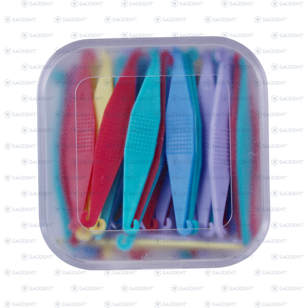 GANCHO DE PLASTICO PARA LIGAS INTRAORALES SAUDENT 50 PZ