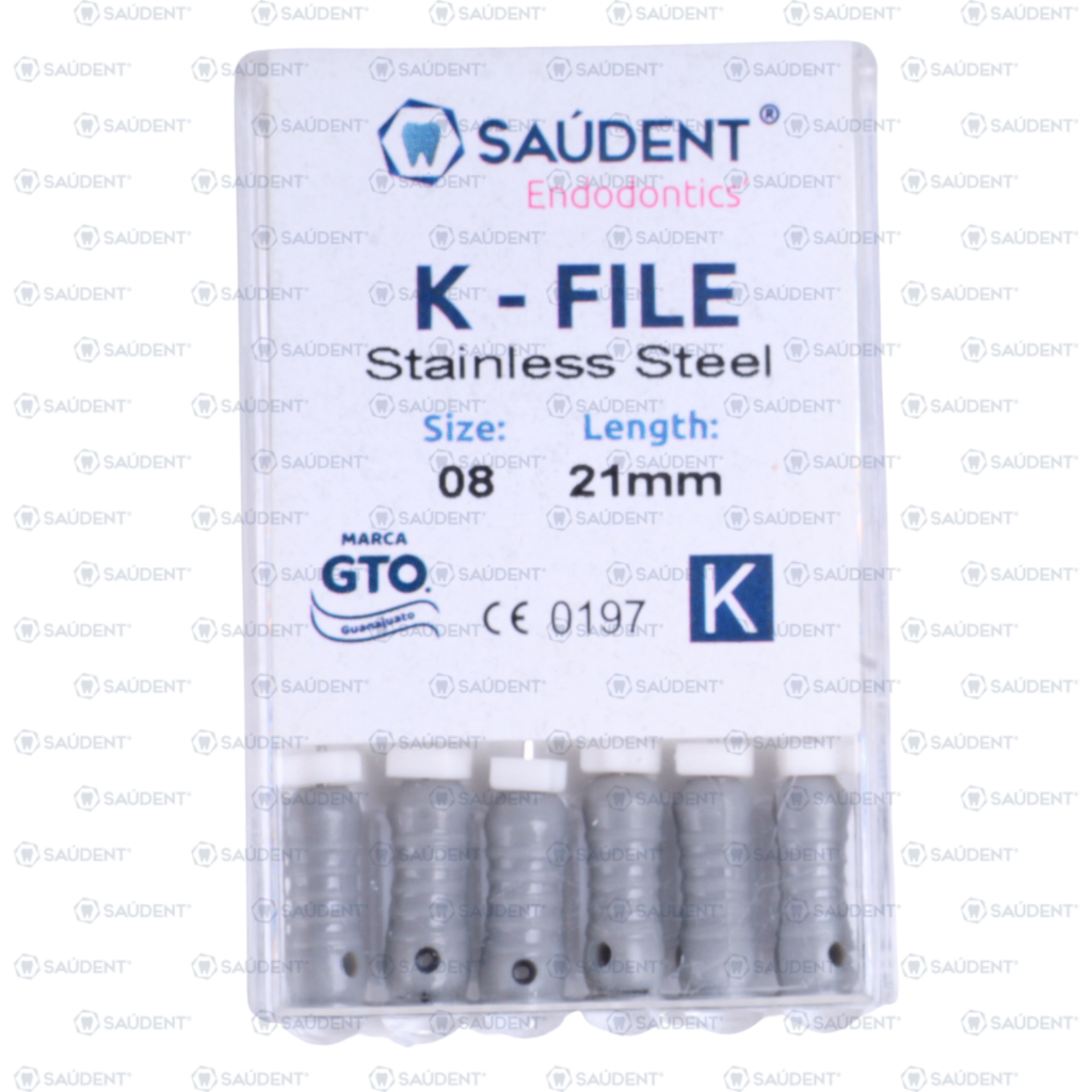 K-FILES STAINLESS STEEL #8 21MM  PRE SERIE  6 PZS/PACK