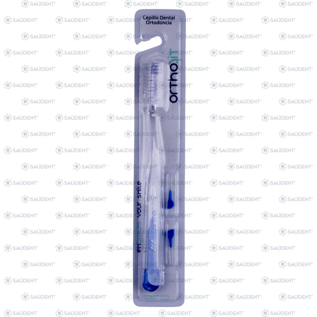 CEPILLO ORTHO FIT TRANSPARENTE-AZUL 1 PZ