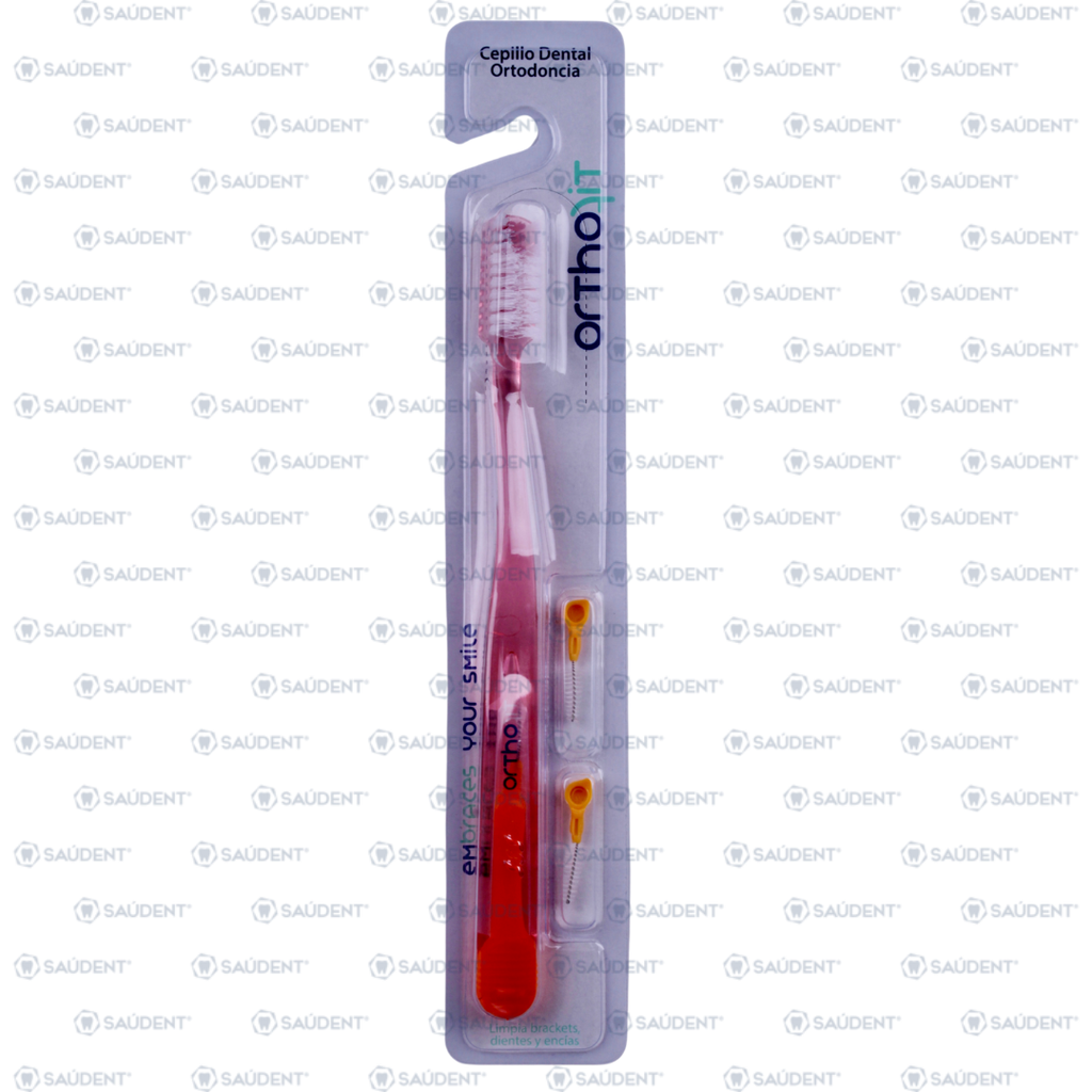 CEPILLO ORTHO FIT ROSA-NARANJA 1 PZ