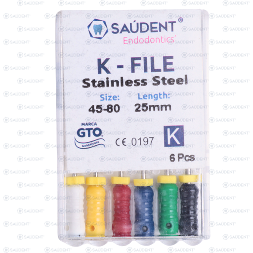 [21281977] K FILES NIKEL TITANIUM 2DA SERIE 45-80 DE 25MM 6PZ