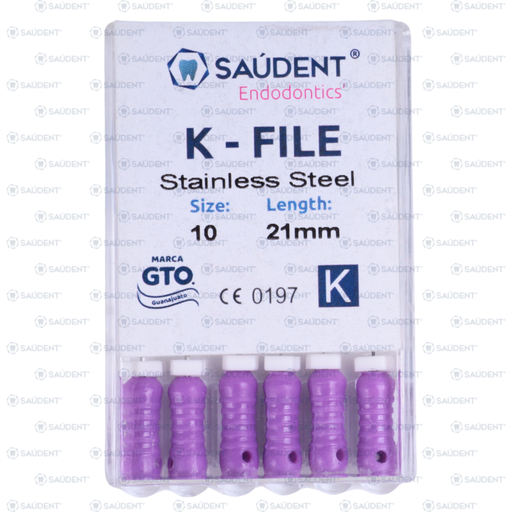 [68735] K-FILES STAINLESS STEEL #10 21MM  PRE SERIE 6 PZS/PACK