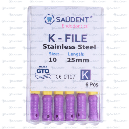 [83070] K-FILES STAINLESS STEEL #10 25MM PRE SERIE 6 PZS/PACK
