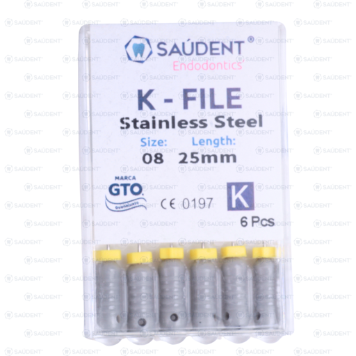 [71745] K-FILES STAINLESS STEEL #8 25MM PRE SERIE 6 PZS/PACK