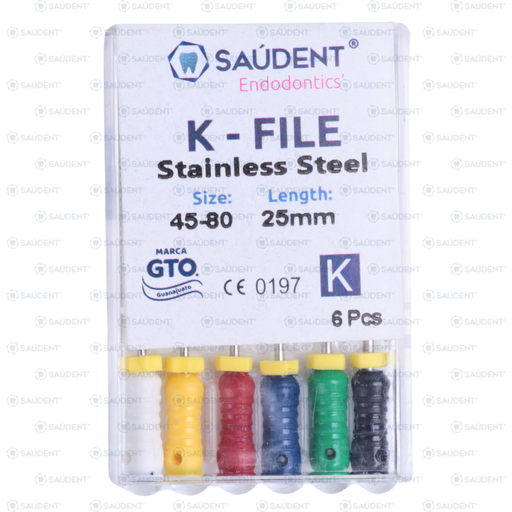 [21281976] K-FILES STAINLESS STEEL 2DA SERIE 45-80 25MM 6 PZS