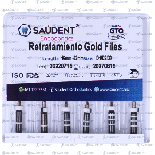 [81703] RETRATAMIENTO GOLD FILES NITI 6PCS/PACK