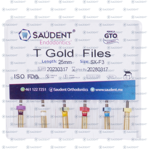 [55404] T GOLD FILES 25MM 6PZ