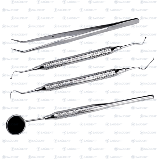 [72922] KIT BÁSICO DENTAL PLATA 1x4 SAUDENT (4 PZ)