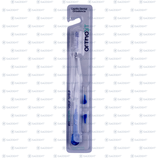 [16086] CEPILLO ORTHO FIT TRANSPARENTE-AZUL 1 PZ