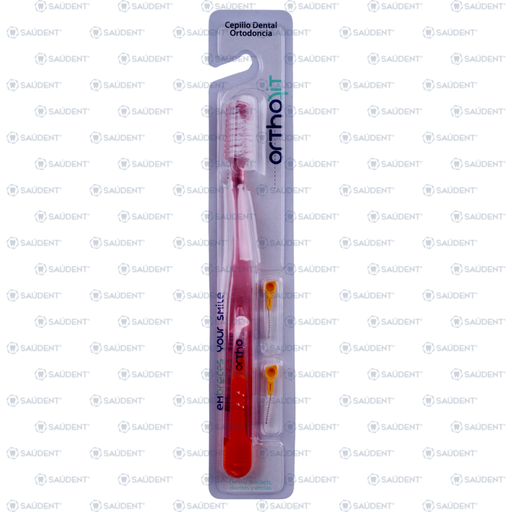 [98509] CEPILLO ORTHO FIT ROSA-NARANJA 1 PZ