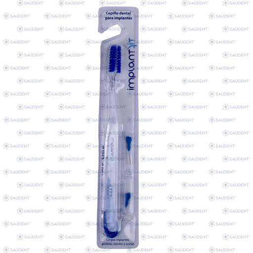 [16423] CEPILLO IMPLANT FIT AZUL-TRANSPARENTE 1 PZ