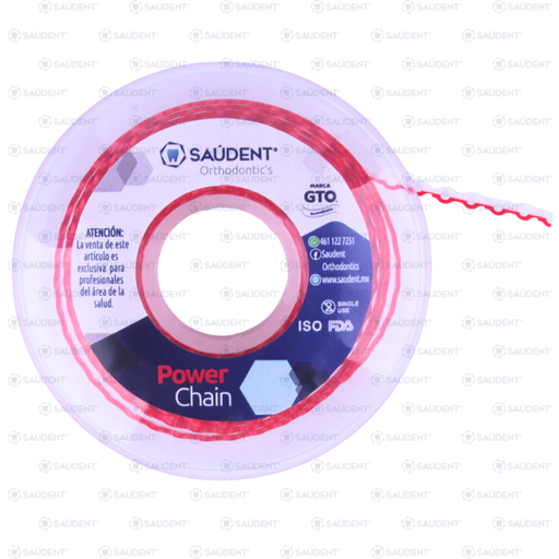 [22467] CADENA CERRADA 103 BLANCO/ROJO  SAUDENT 4.5M 1PZ